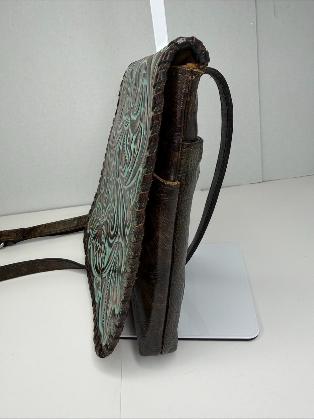 Patricia Nash Granada Crossbody Bag in Tooled Turquoise - Picture 5 of 14